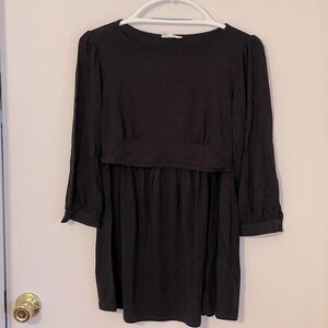 Elegant Black Maternity and Nursing Top